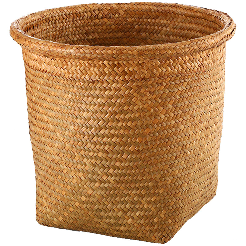 Handwoven Rattan Storage Basket With Lid And Inner Fabric Lining_voghion.com