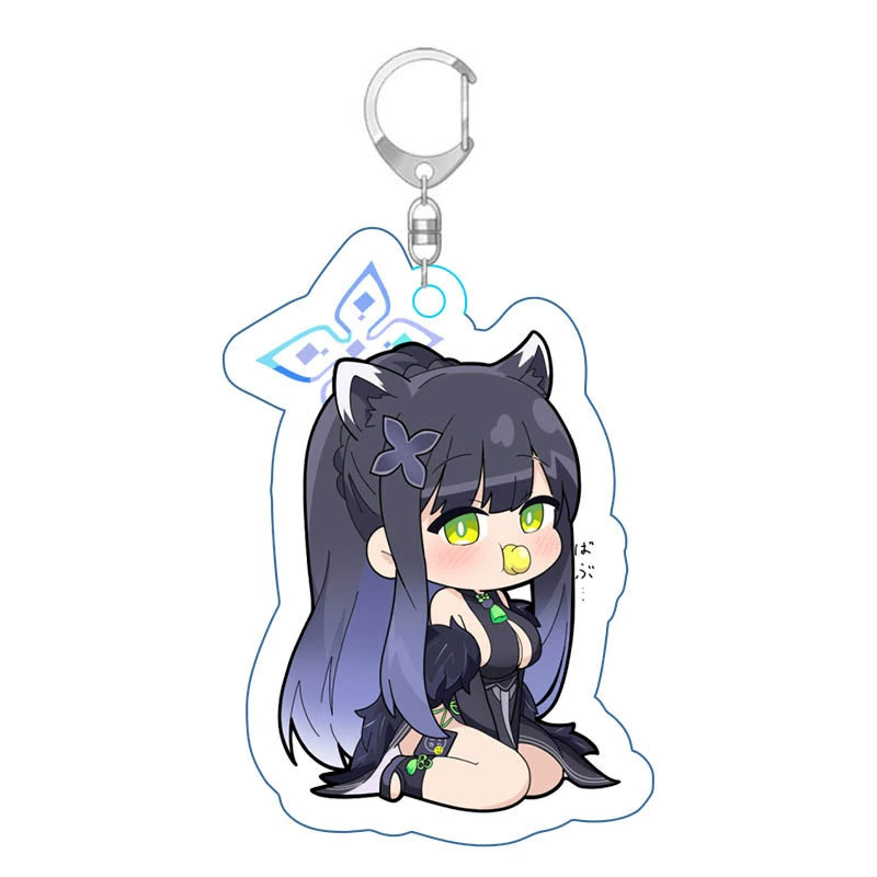 Anime Blue Files Peripheral Keychains Blue Files Acrylic Pendant Animation Keychain