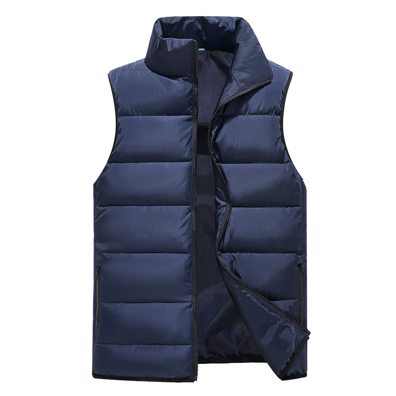 JSH-611 다운 코튼 조끼-네이비 블루 클래식 스타일