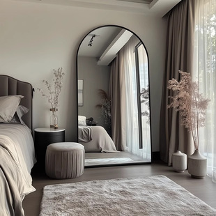 Light luxury high-end dressing mirror full-body floor-standing home girl bedroom wall hanging internet celebrity clothing store fitting big mirror