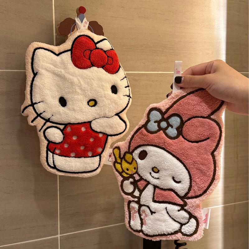 Cute Cartoon Cat Hand Towel Hanging Kitchen Bathroom Super Absorbent Double Layer Thickened Soft Cute Towel