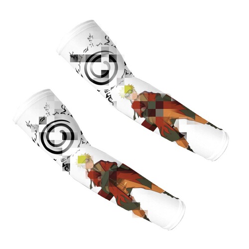 Sun-Protective Arm Sleeves for Men, Featuring Luffy from One Piece & Naruto Anime—Perfect for Sports, UV Protection, and Arm Coverage