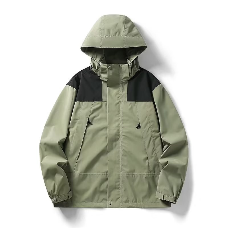 2024 primavera y otoño nueva moda chaqueta de todo fósforo marca de moda chaqueta de gran tamaño con capucha impermeable para hombre