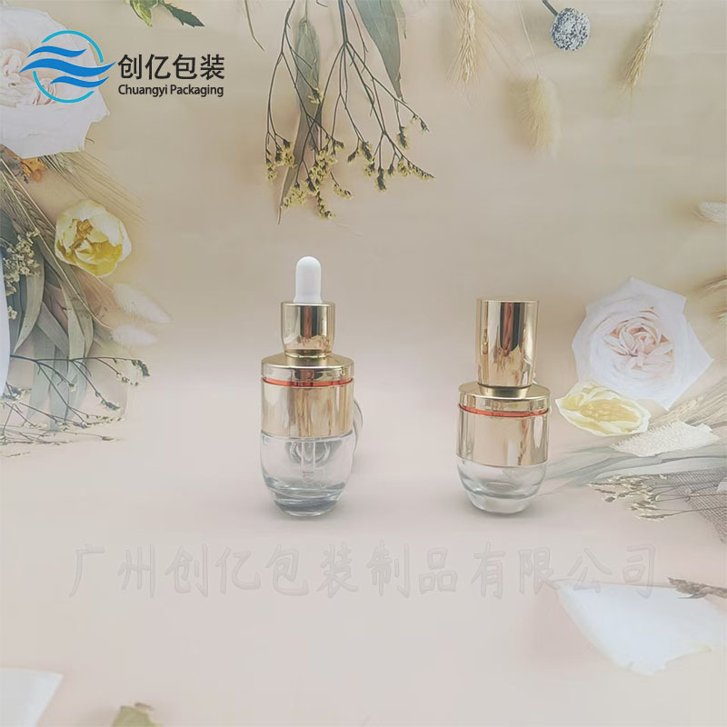 30ml エッセンシャルオイルボトル 雪花秀スポイトボトル 50ml エッセンス液体ボトル 化粧品セット ショルダーガラス透明ボトル|undefined
