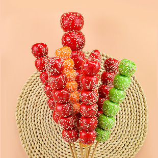 With sesame high simulation sugar-coated haws model fake fruit sugar-coated haws decorative ornaments photo dance props toys