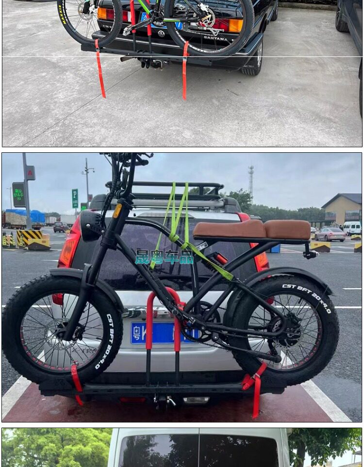 Suitable for car-mounted bicycle racks, single/double/triple-beam rear racks for vehicles, SUV folding 2inch American-style square-port modification