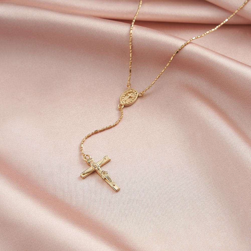 1 Piece Quantity Daily Occasion 925 Sterling Silver Material 925 Sterling Silver  Polishing Human Cross Pendant Necklace