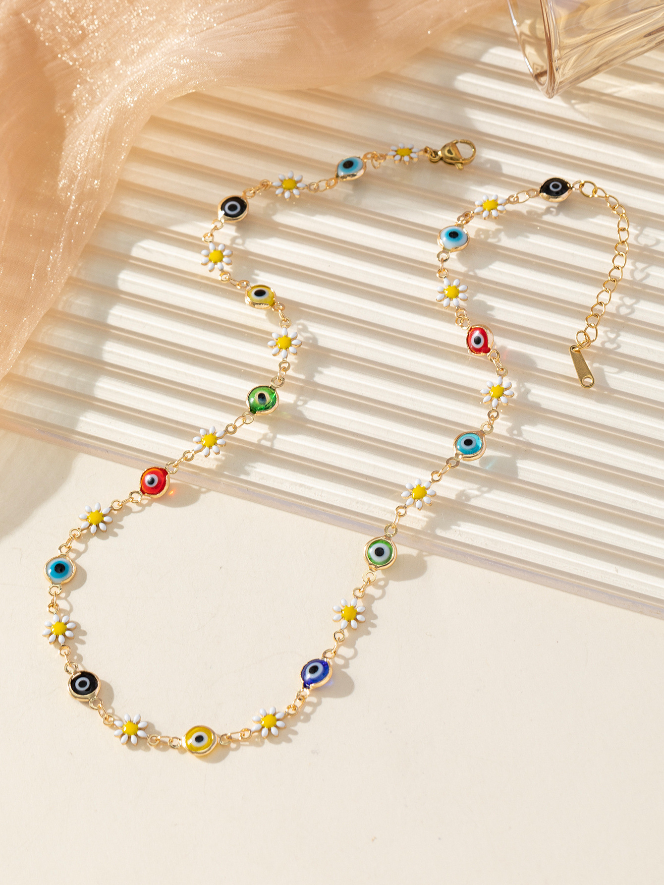 1 Piece Quantity Outdoor, Shopping Occasion IG Style Modern Style Devil's Eye Alloy Rhinestone Enamel Inlay Rhinestones Unisex Necklace