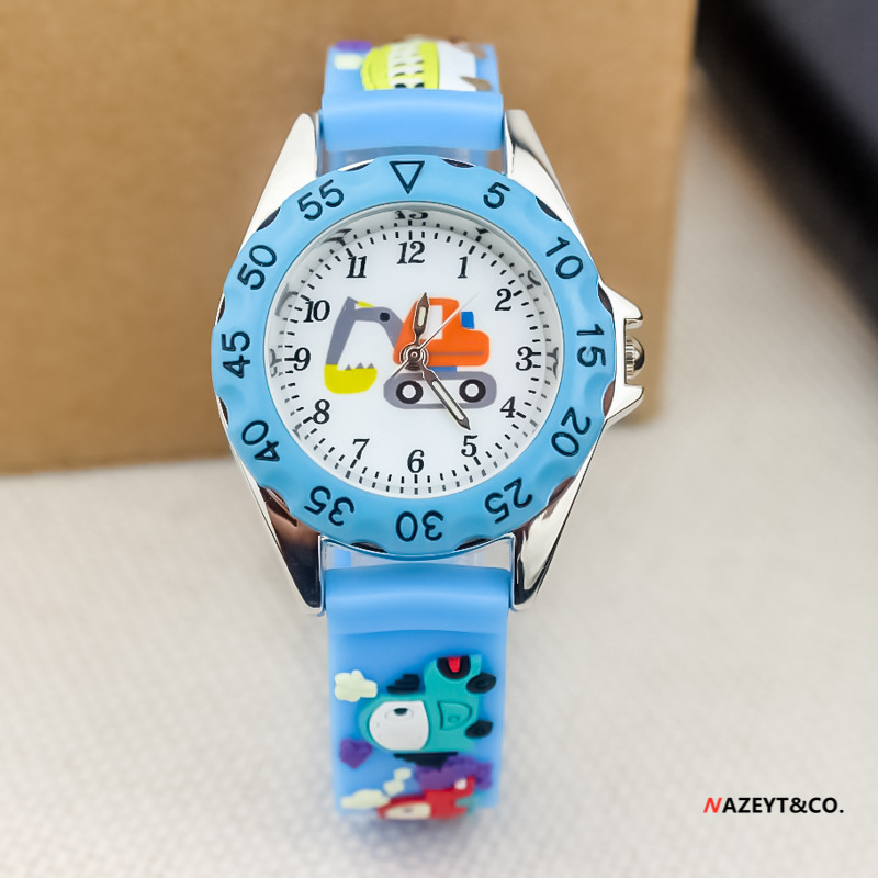 2021 nuevos niños lindo excavadora reloj coreano 3D niños silicona Kart reloj de cuarzo