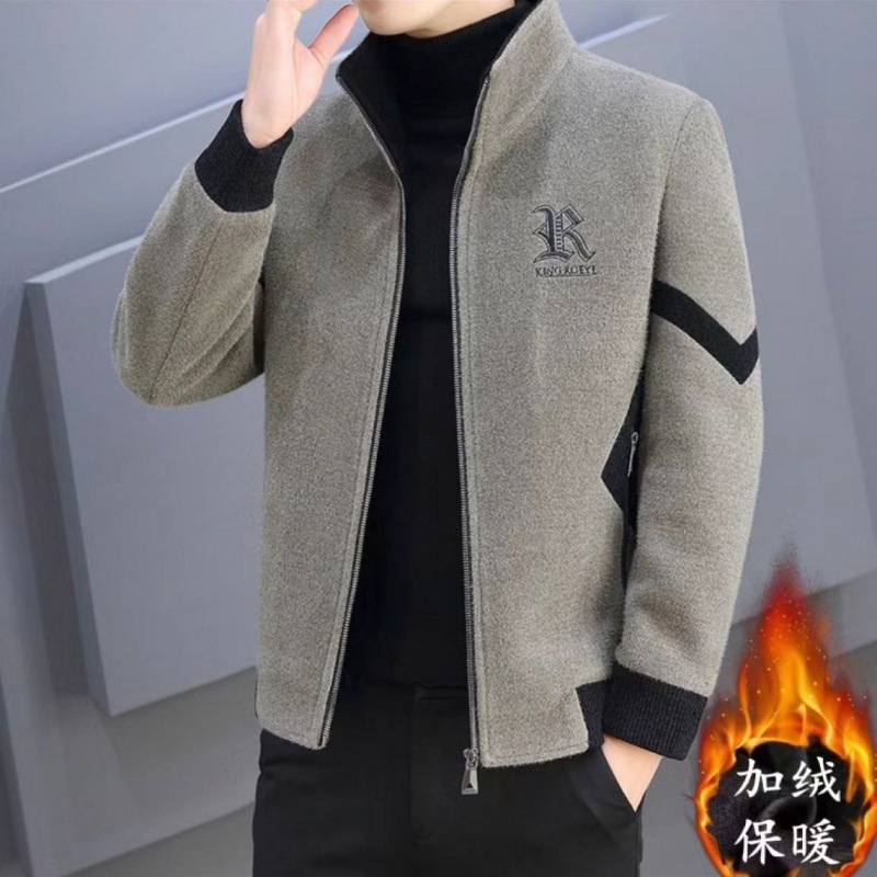 男士外套秋冬季痞帅韩版潮流休闲呢子大衣男毛呢保暖厚夹克