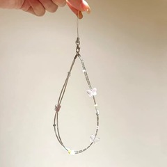 二重の粉の蝶結びの携帯電話のチェーンins風の携帯電話のひもの女性の項のかわいいccdカメラの鎖の新型の掛け金