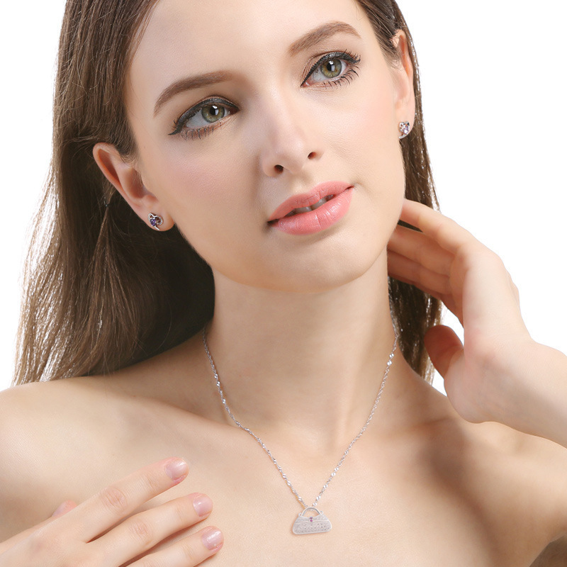 S925 plata incrustada con diamantes de zirconio personalidad creativa pequeña bolsa de viento perfumada colgante de moda coreana accesorios de collar temperamento