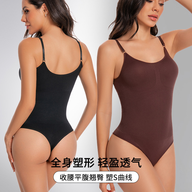 Cross-Border Seamless Shapewear Bodysuit, Plus-Size, European and American Style, Butt-Lifting, Waist-Cinching, Tummy-Tucking, Open-Crotch Body Shaper