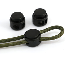 纽扣黑白弹簧扣可调节衣服收紧扣塑料卡扣子吊钟穿绳扣定绳蘑菇扣