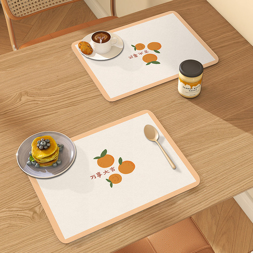 Warm Sun Fresh Series Leather Dinner Mat Waterproof Oilproof Heat Insulating Anti-Scald Dinner Mat Western Dinner Mat Table Heat Insulating Mat