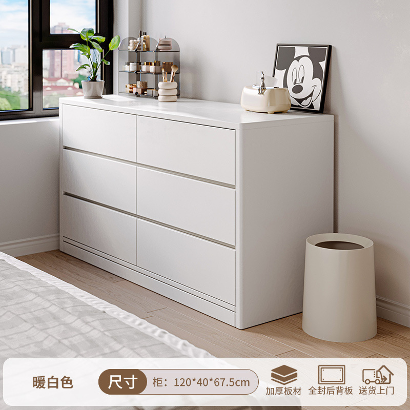 Tocador, cómoda, dormitorio integrado, simple y moderno, estilo crema, tocador, tocador, armario de almacenamiento, armario de cola de cama, madera maciza