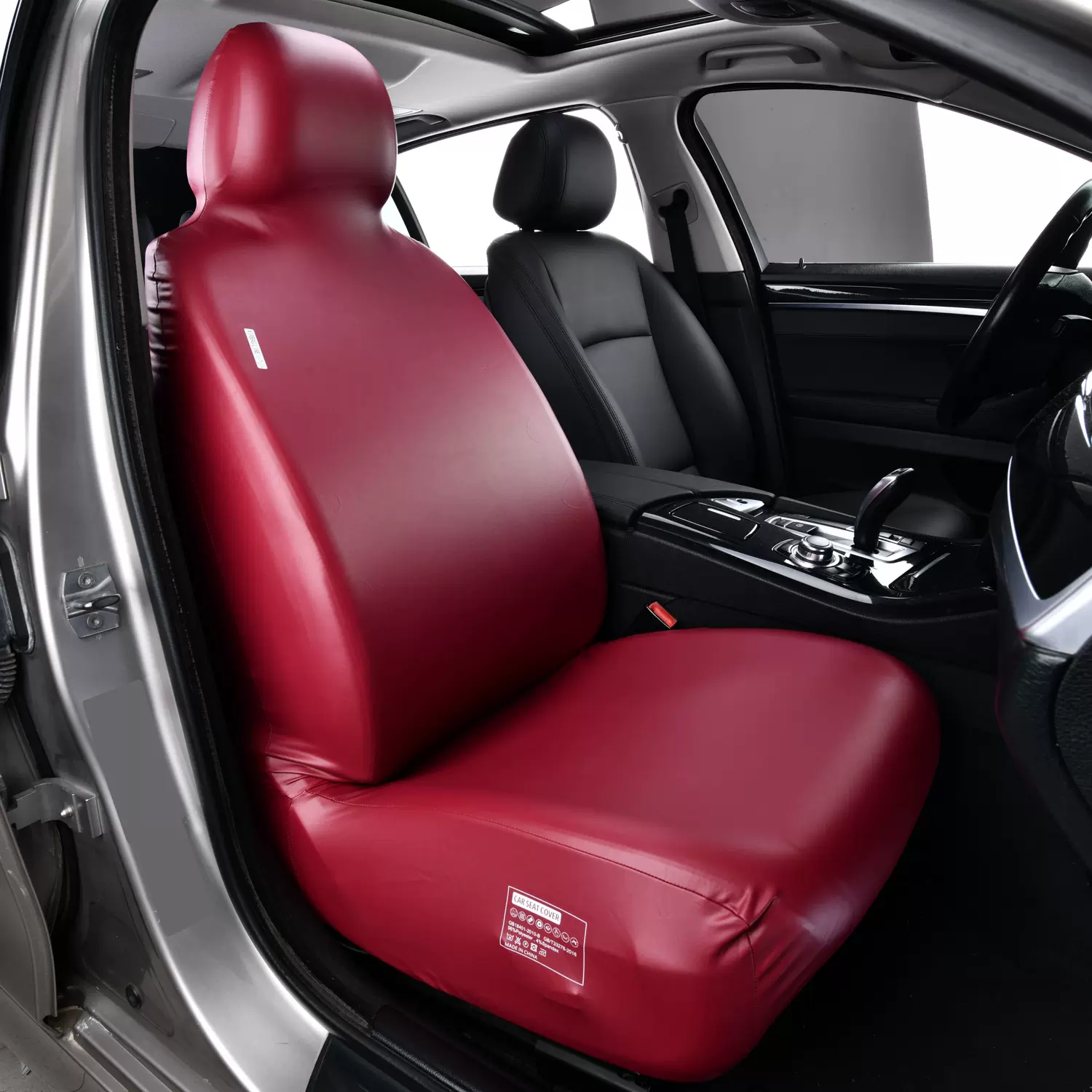 防水PU弹力皮革汽车座椅套全包围防滑贴合无痕前排通用座椅套单只