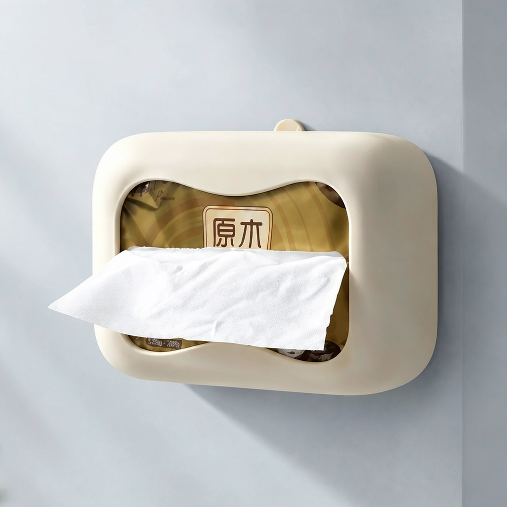 Caja de Pañuelos con Ventosa de Silicona, Antipolvo, para Hogar y Baño