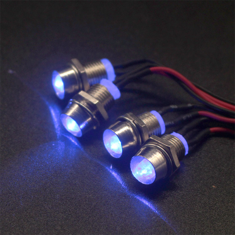 Simple 4 Lights, Two White and Two Red with Metal Lamp Cup, Model Car Lights, Four Lights rc Remote Control Car 4