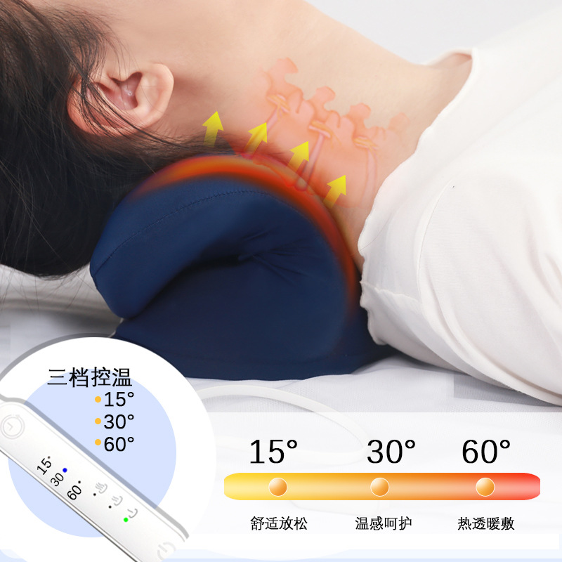 Nuevo tipo de almohada de tracción de calor transfronteriza almohada de masaje de cuello almohada de tracción de auto-cortez almohada de columna cervical para dormir