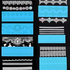 Fondant lace silicone mold wedding lace cake decoration baking tools hollow pattern chocolate rim
