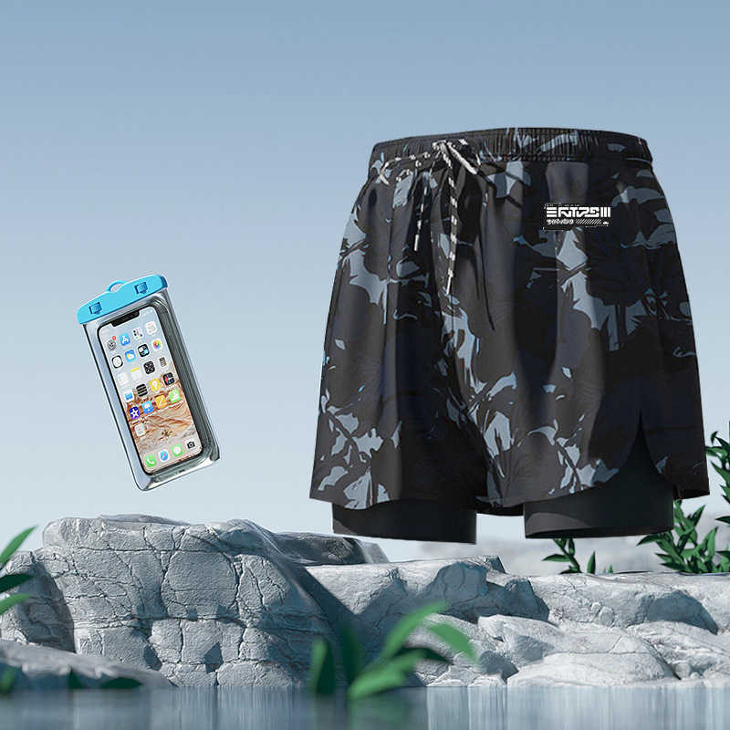 블랙 프린트 + 휴대폰 가방