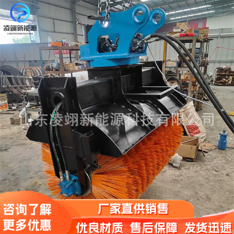 车载式除雪滚刷铲车装载机加装大型清雪抛雪设备