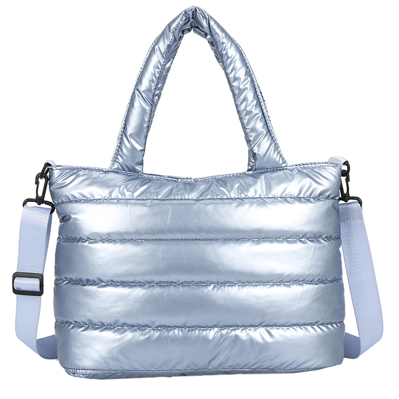 Bolso de algodón para mujer, estilo nuevo transfronterizo, bordado, de algodón espacial, bolso de hombro, bolso cruzado informal brillante y moderno para mujer