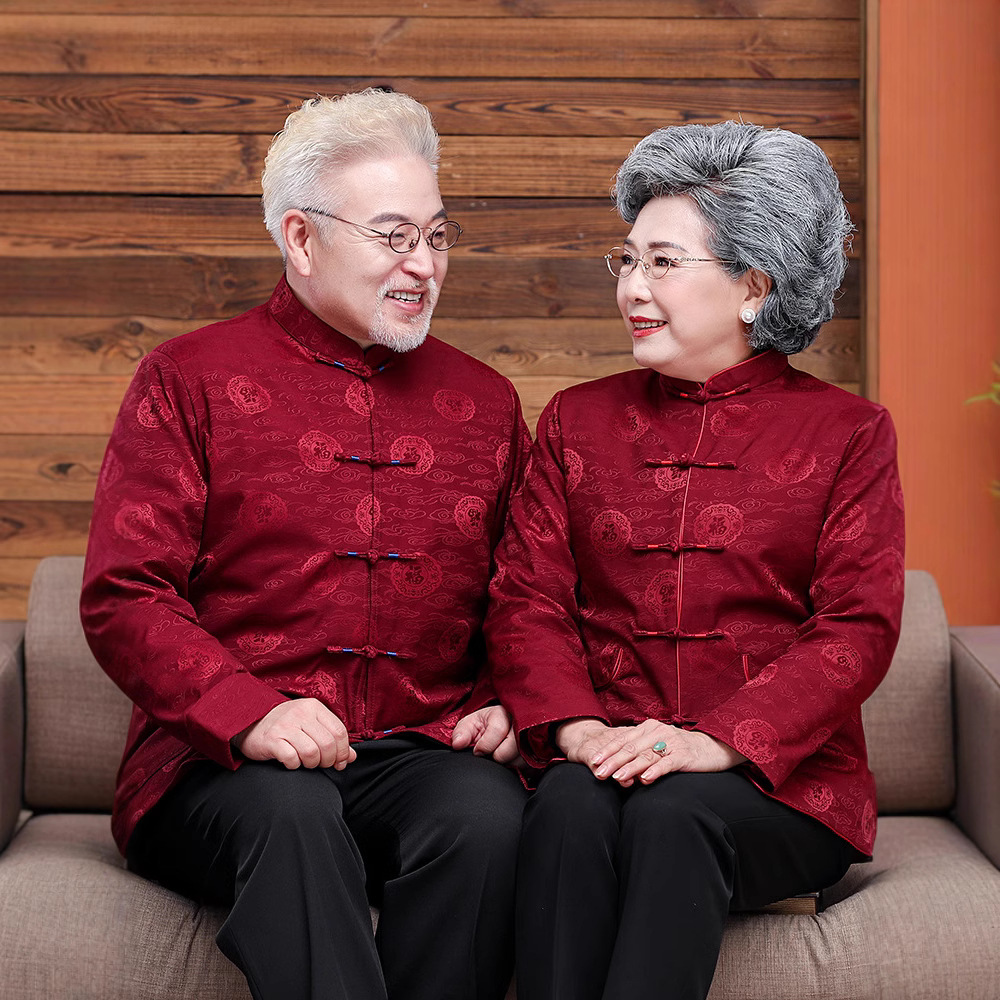 80th Birthday Outerwear for Fathers, Wedding Attire for Grandparents, Birthday Clothes for Seniors, Tang Suit for Men