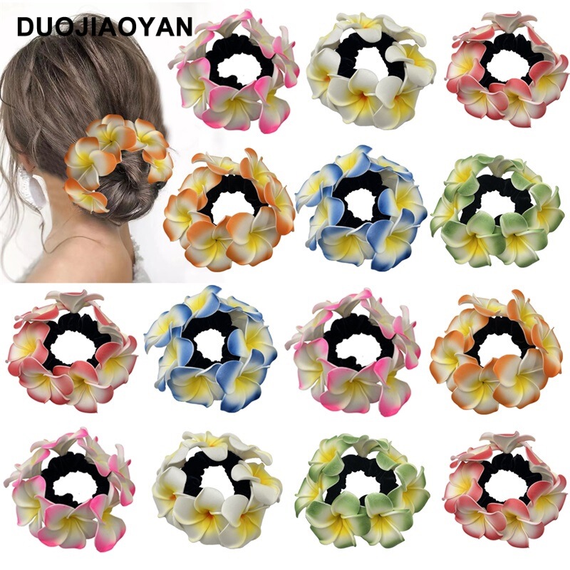 Europe and the United States new foam flower hair ring simulation flower high elastic head ring pastoral flower hair rope color hair ring wholesale Europe and the United States new foam flower hair ring simulation flower high elastic head ring pastoral flower hair rope color hair ring wholesale