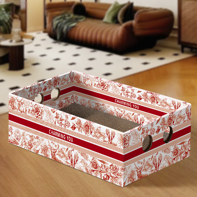 4731 [레드] 매력적인 직사각형 고양이 스크래쳐