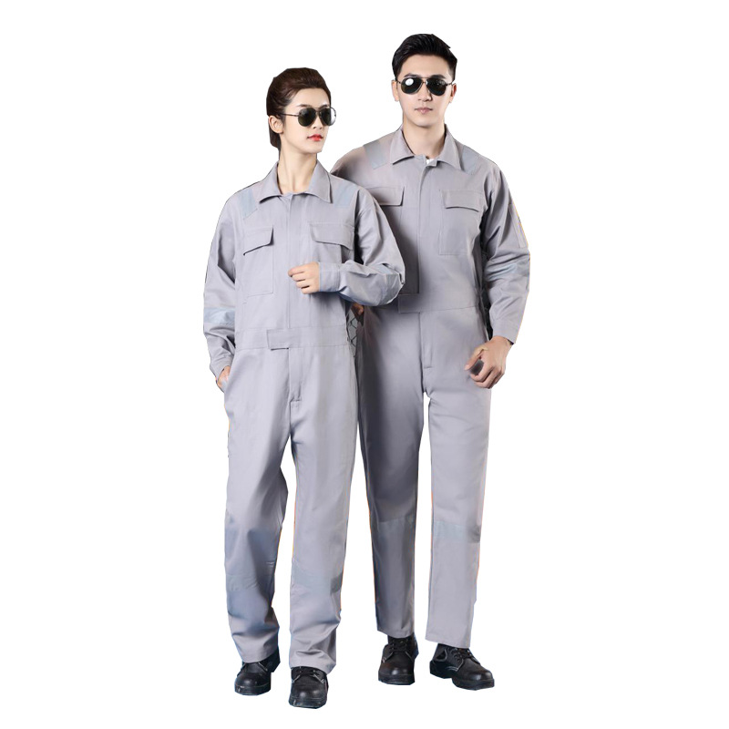 Ropa de trabajo de soldadura de reparación de automóviles de reparación de máquinas de overoles de una pieza de algodón puro a prueba de polvo resistente al desgaste resistente a las manchas banda reflectante tripulación marineros herramientas