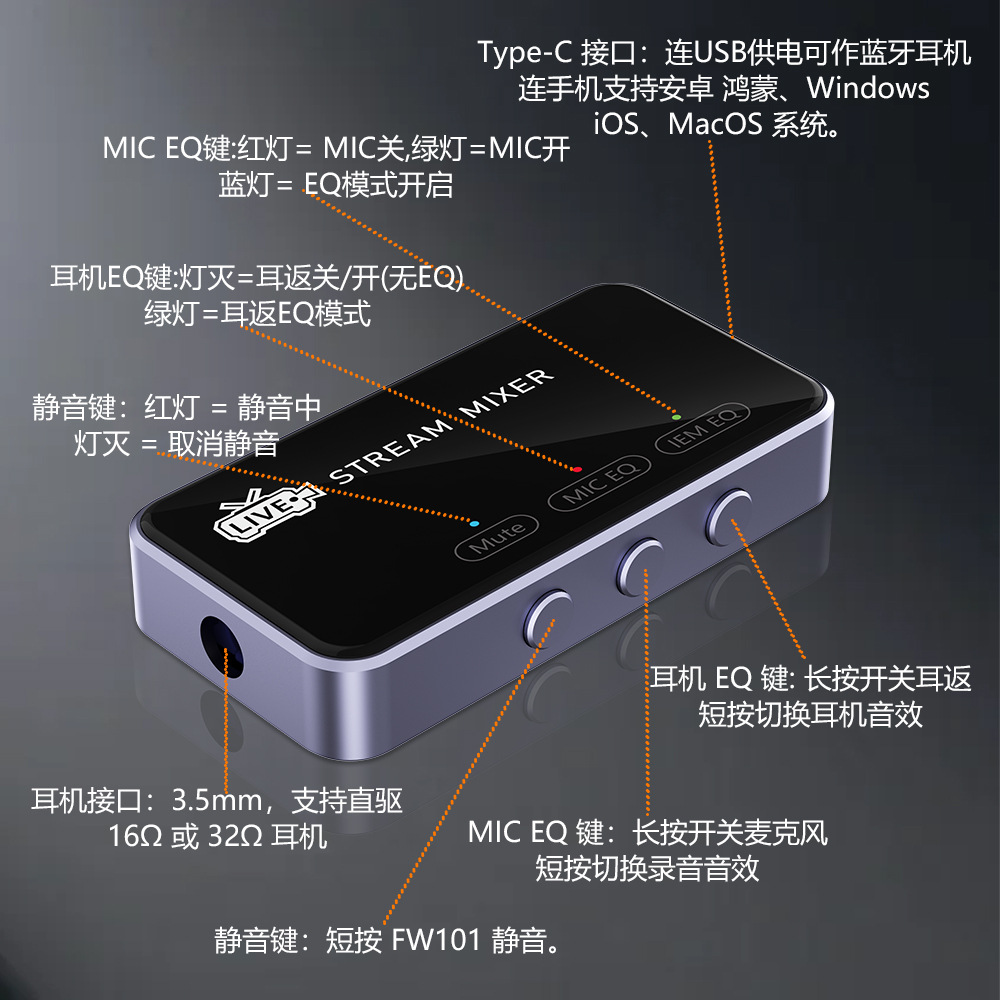 2025 nuevo adaptador de juegos 7.1 tarjeta de sonido espacio monitoreo de sonido de grabación en vivo tipo-c convertidor