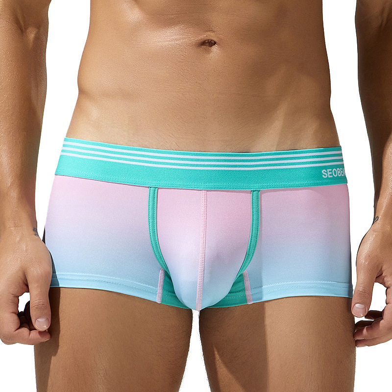 SEOBEAN Xibin Men's Underwear Fashion Gradient Good Cock Boxers U Convex Sexy Four-Corner Trendy Men's Underwear