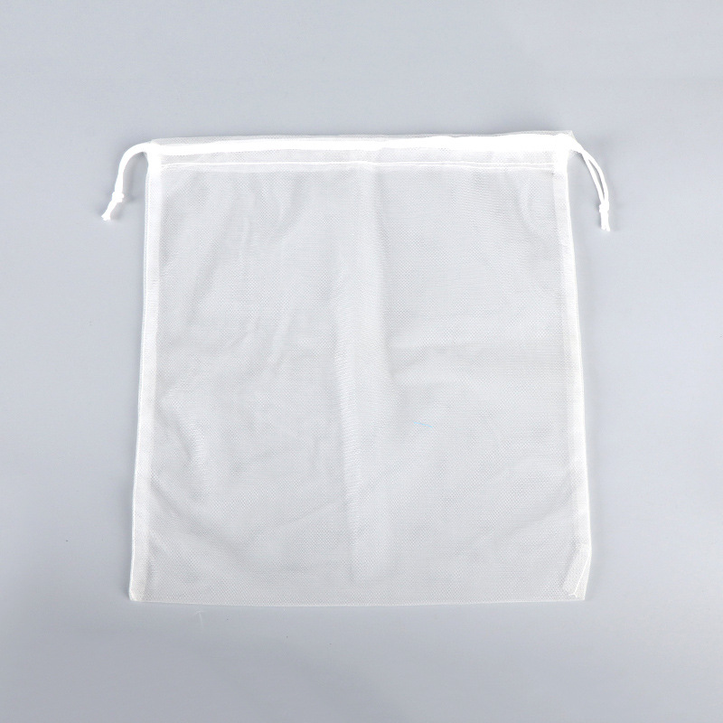 网布束口袋装水果网眼袋生产厂家超市蔬菜水果网布拉绳缩口袋工厂