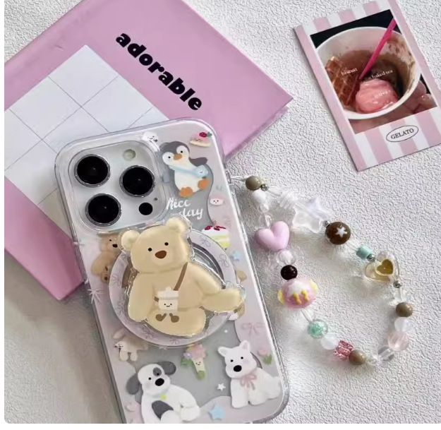 Lindo animalito pingüino atracción magnética nuevo iphone16promax atracción magnética Apple 15 funda para teléfono móvil para 14 suave