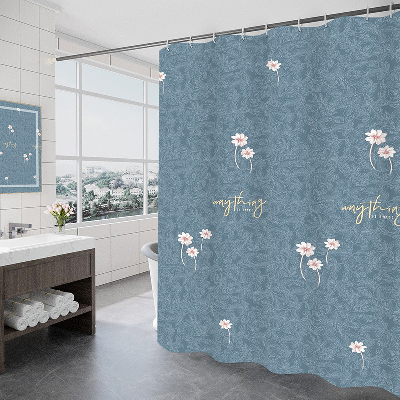 New cross-border Amazon printing shower curtain waterproof polyester covering toilet covering curtain factory delivery