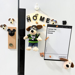 Puppy Leader Standing Refrigerator Magnet, Ins Cute Figurine, Creative Hole Board, Dormitory Iron Cabinet and Door Decor