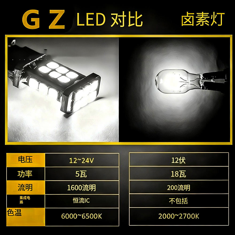 Shangxian spot luz de freno de ancho resaltado 24smd + 3030 luz de instrumento t15 luz de marcha atrás decodificada luz LED