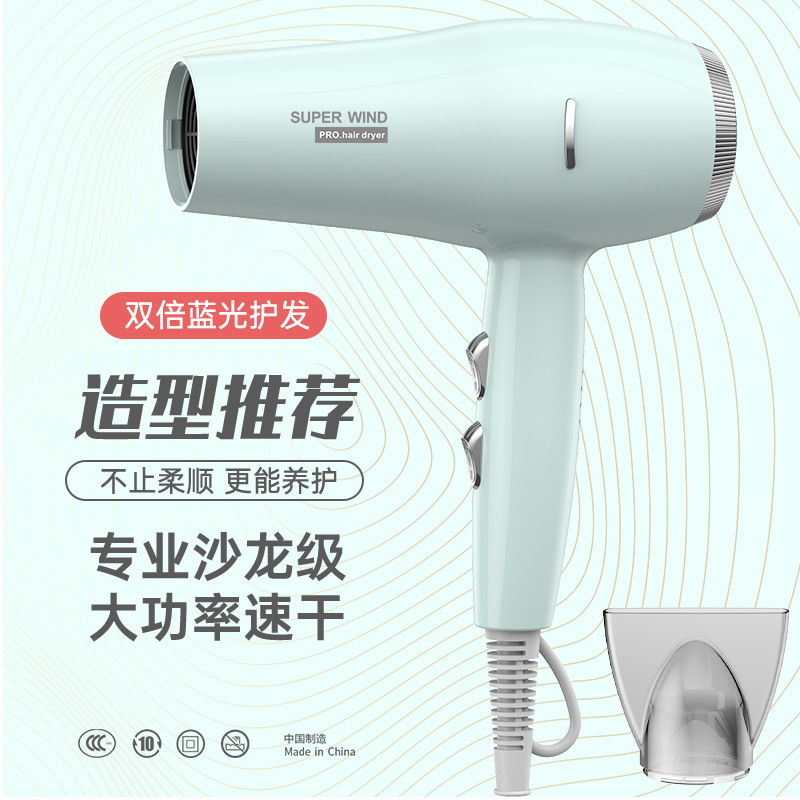 新しいハイパワー家庭用ヘアドライヤー青色光強風速乾理髪店ヘアドライヤーメーカー直販|undefined