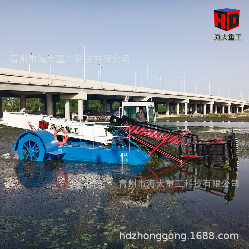 全自动水草打捞机械 北京景区水葫芦打捞船 水库除草船