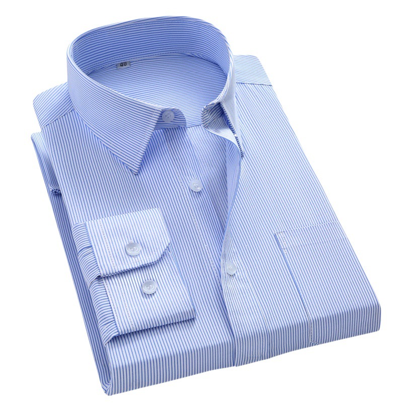 Camisa a rayas azul ropa de negocios de manga corta para hombres nueva primavera y verano camisa a rayas blancas ropa formal moda casual de negocios