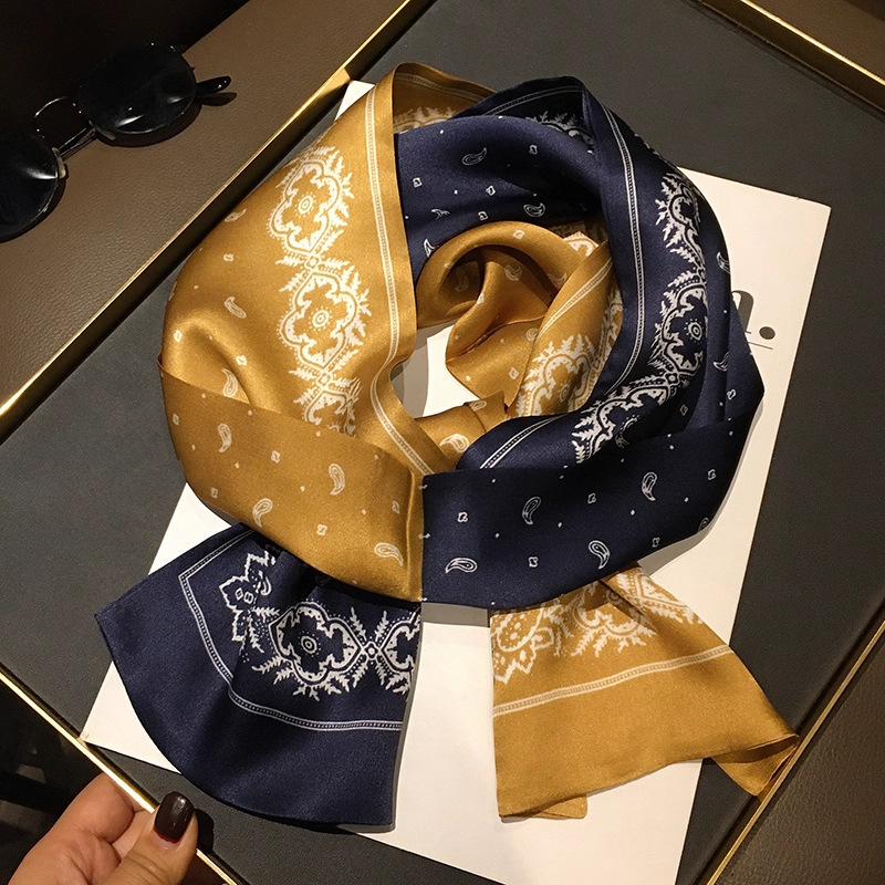 100%桑蚕丝真丝缎面15*145咖色纯色框长条围巾女春夏季送妈妈丝巾|undefined