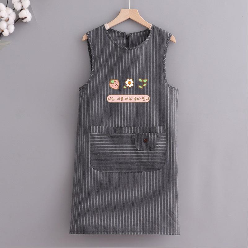 스트라이프 더블 레이어 방수 조끼 한국식 플로럴 그레이