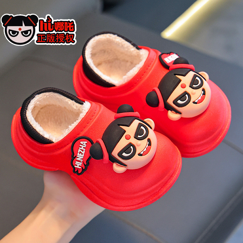 2025 nuevo Nezha bolsas de invierno para niños zapatos de tacones de algodón para niños y niñas calientes de lana impermeable para niños pequeños y medianos