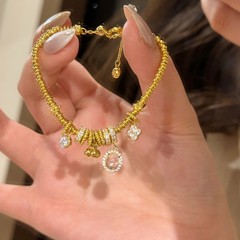S925純銀新中国式龍心盤巻きリングブレスレット復古ファッション大衆デザイン百合高級感手串
