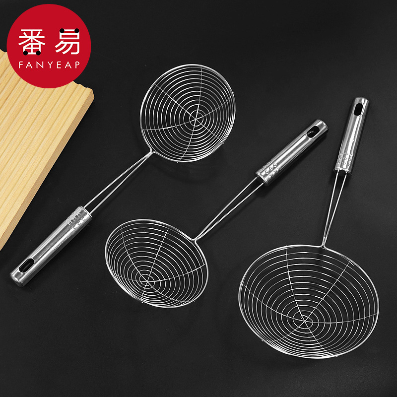 送料無料/ステンレス製ザルA1V-家庭用キッチンステンレス製スコップ、麺や餃子の水切り用|undefined