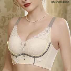 人参288#院线撞色蕾丝文胸中厚AB杯34-40亲肤聚拢无钢圈内衣批发