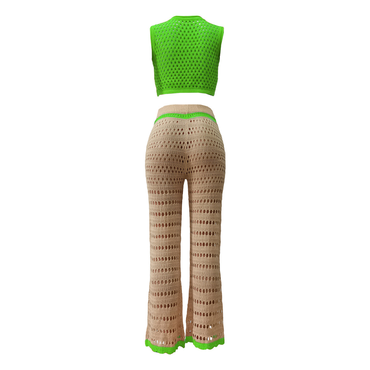 Urban Fashionable Knitted Hand Crochet Outdoor Sports Casual Suit Women Clothing