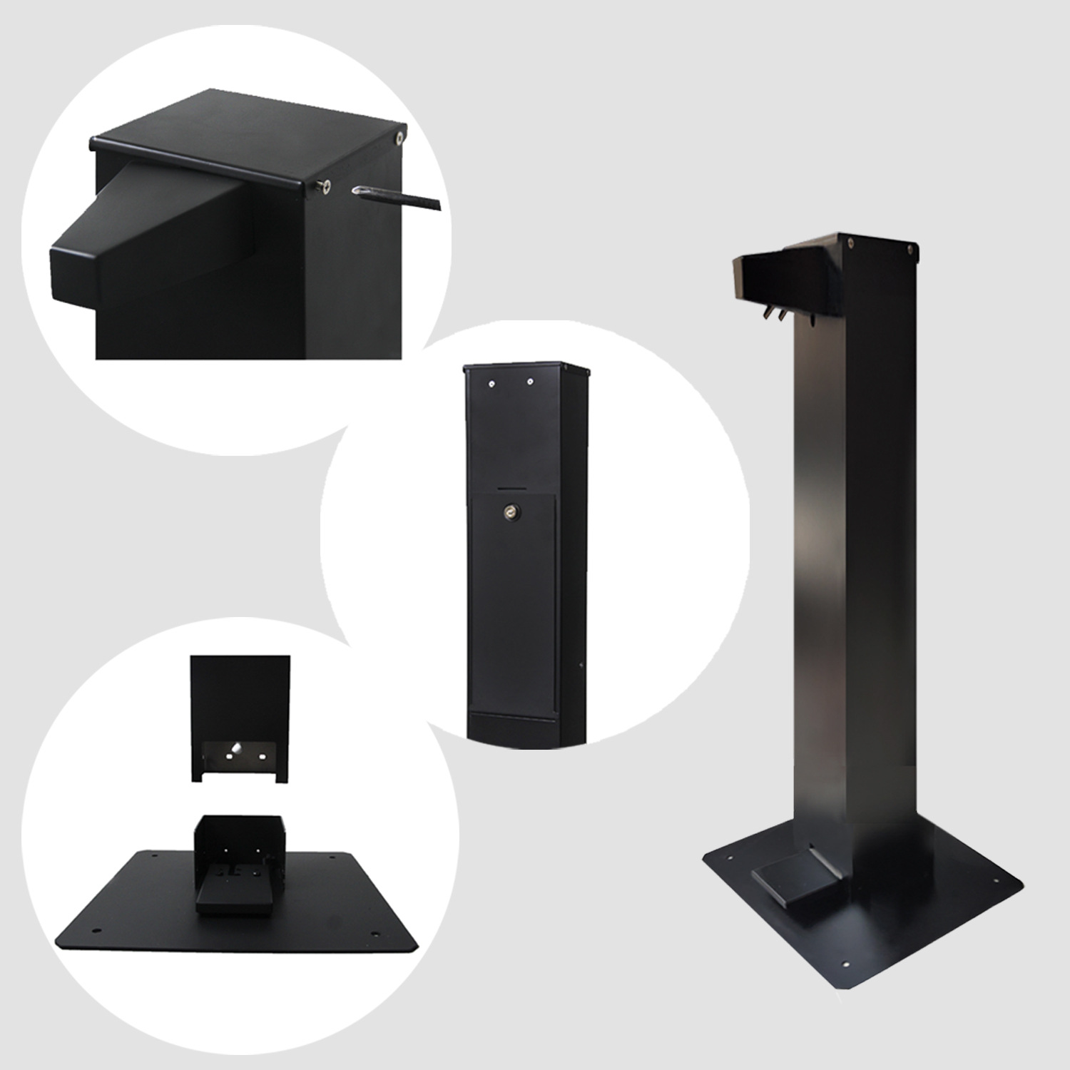 不锈钢黑色脚踏式消毒机落地立式洗手液皂液器户外学校不插电使用